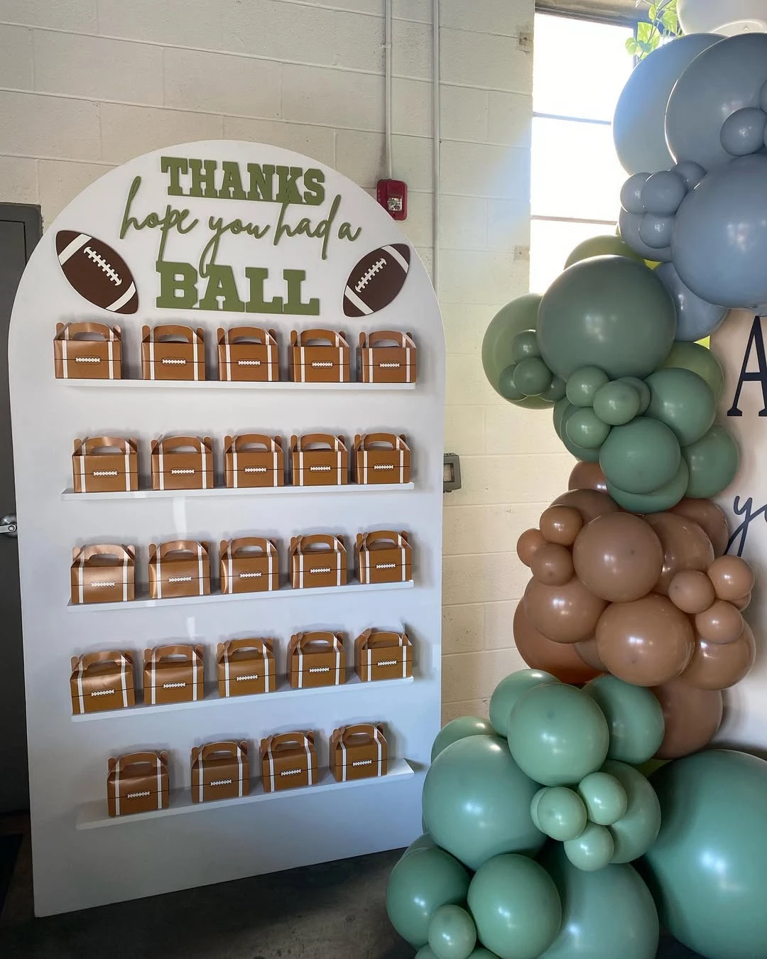 Vertical Favor Wall first year down football birthday
