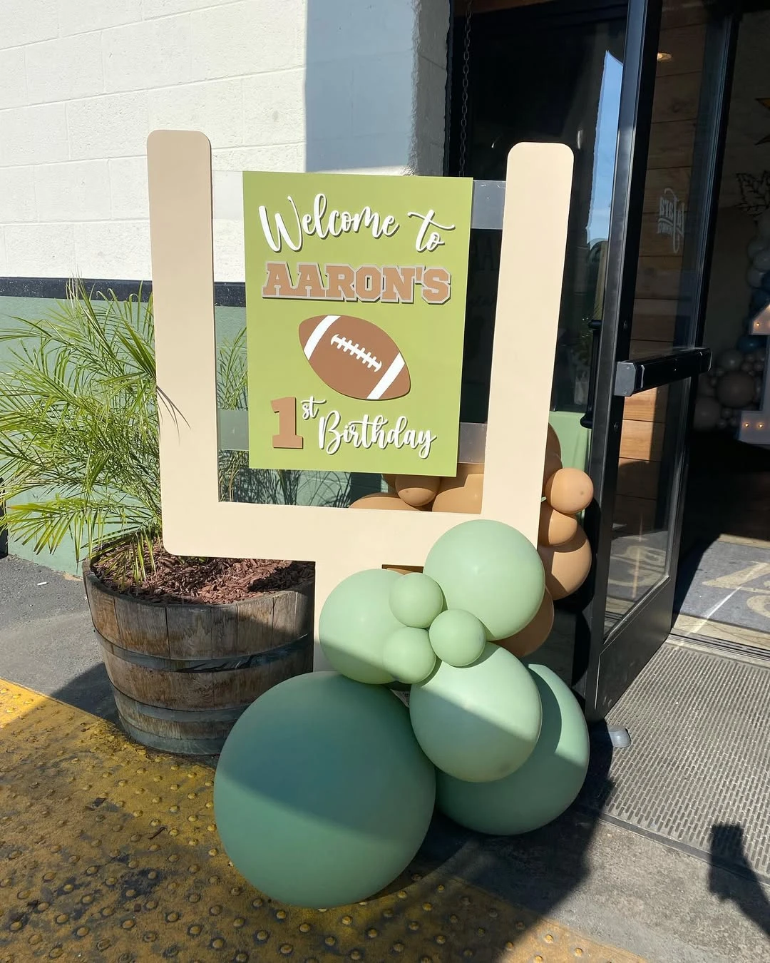 Entryway Goalpost Sign first year down football birthday