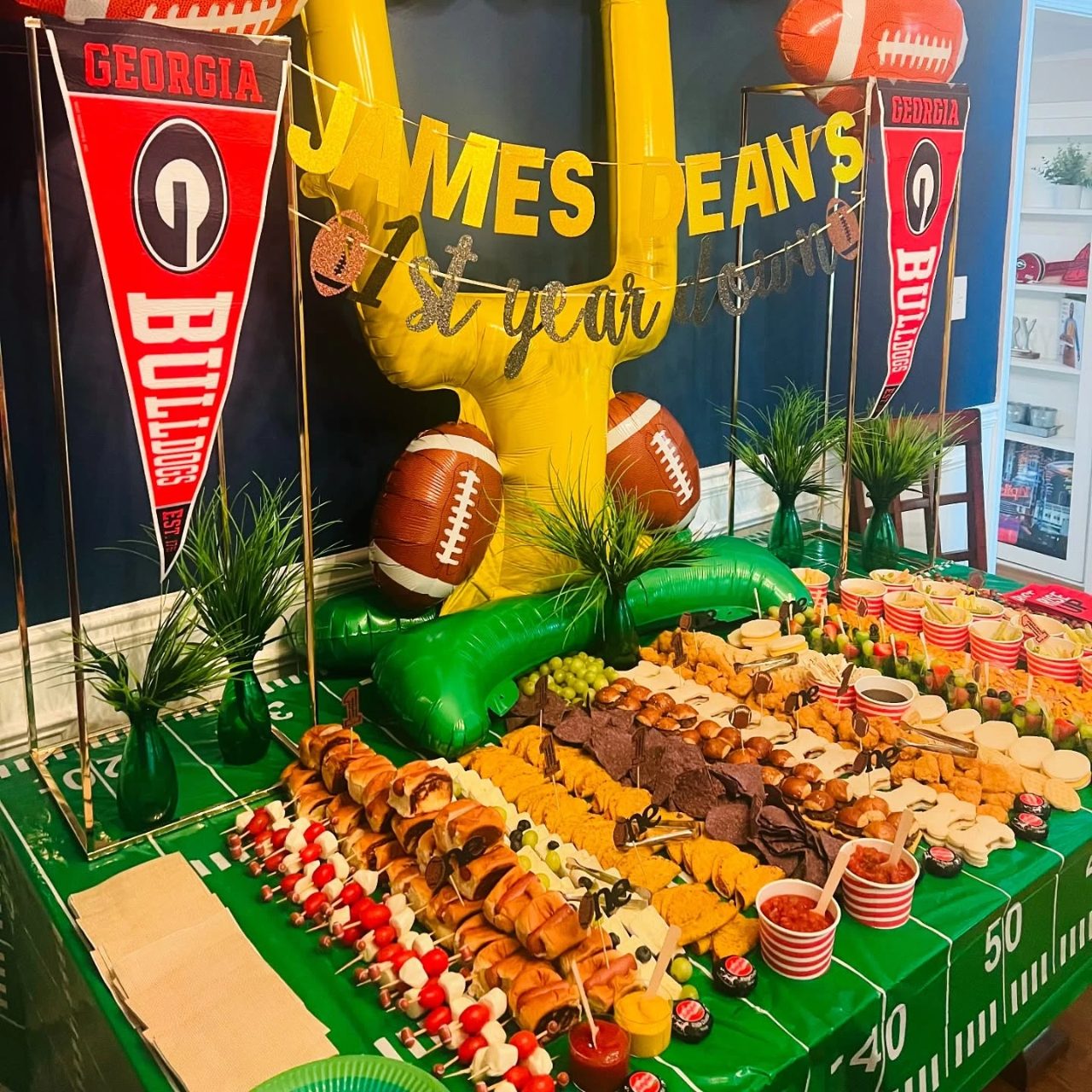 Concession Stand Table Map first year down football birthday