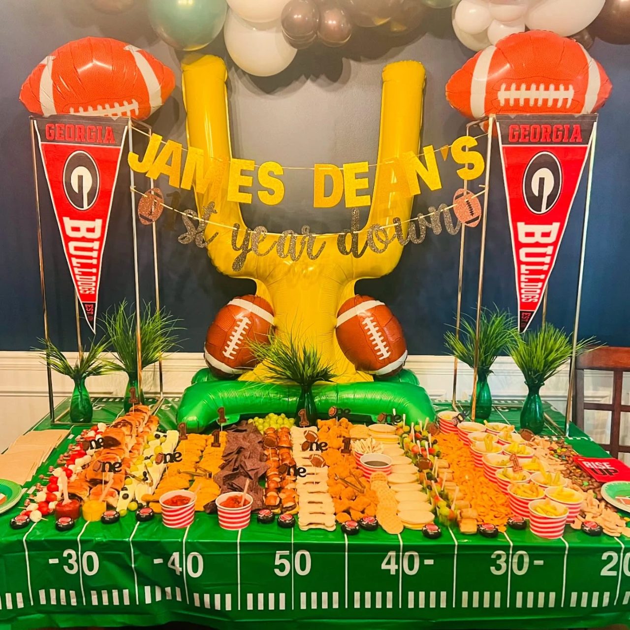 Concession Stand Table Map first year down football birthday