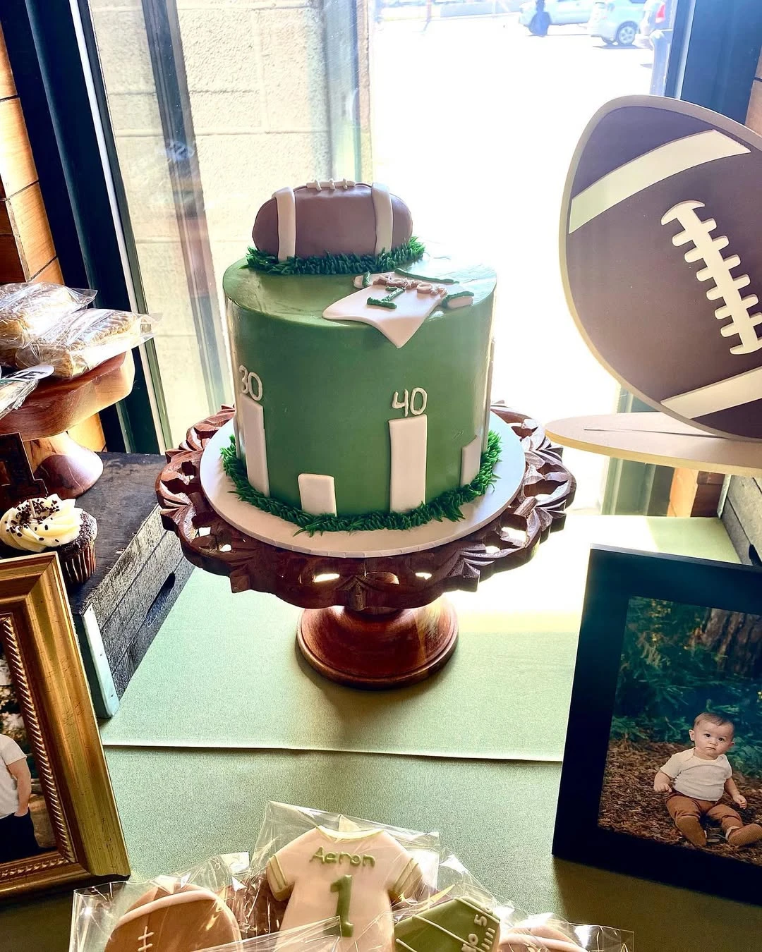 Stadium Field Cake first year down football birthday