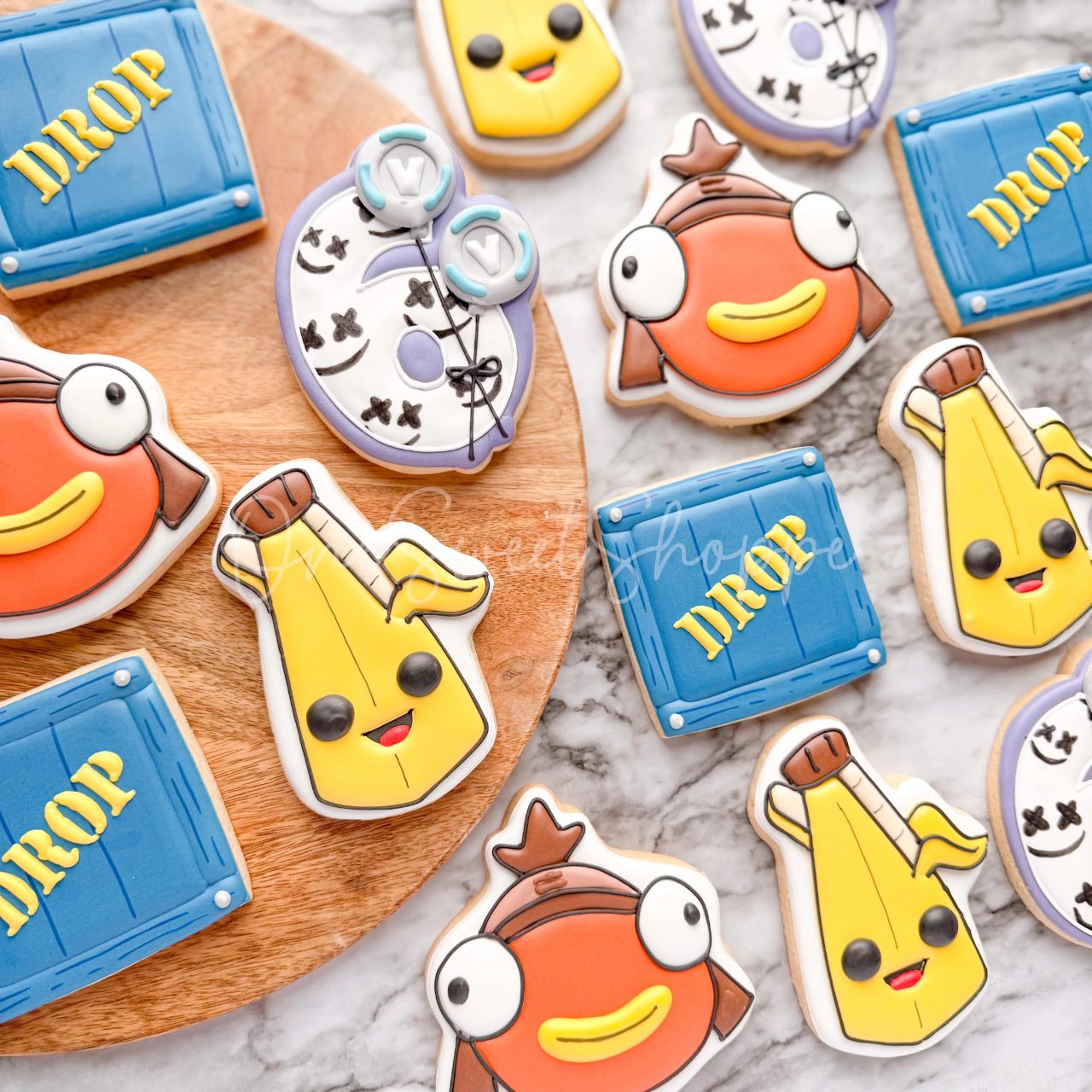 Character Shape Sugar Cookies fortnite birthday party ideas
