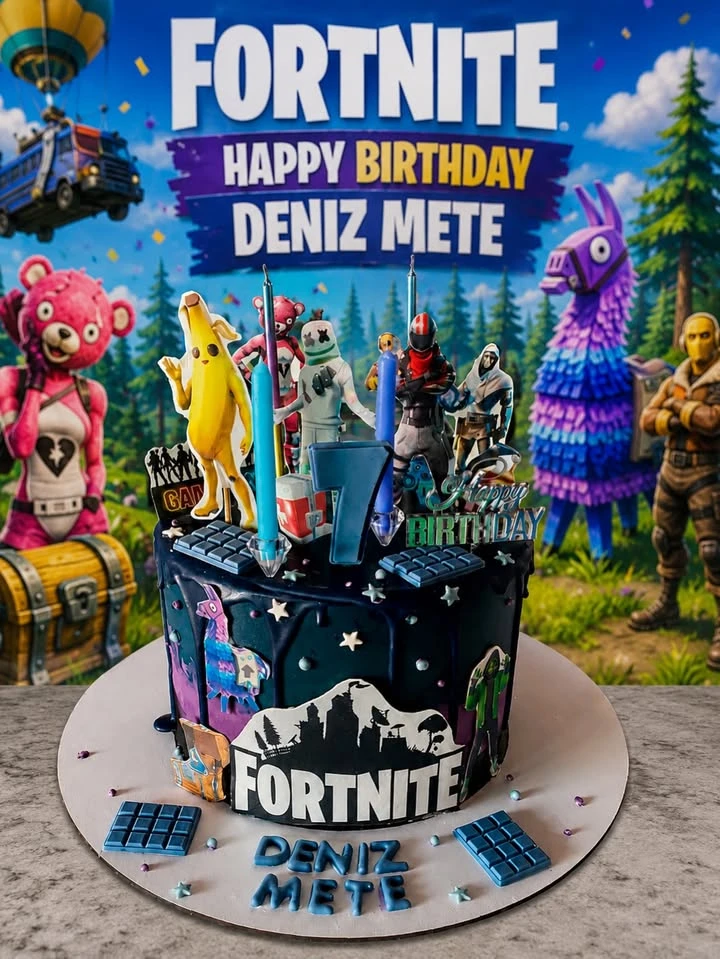 Multi-Character Drip Cake Display fortnite birthday party ideas