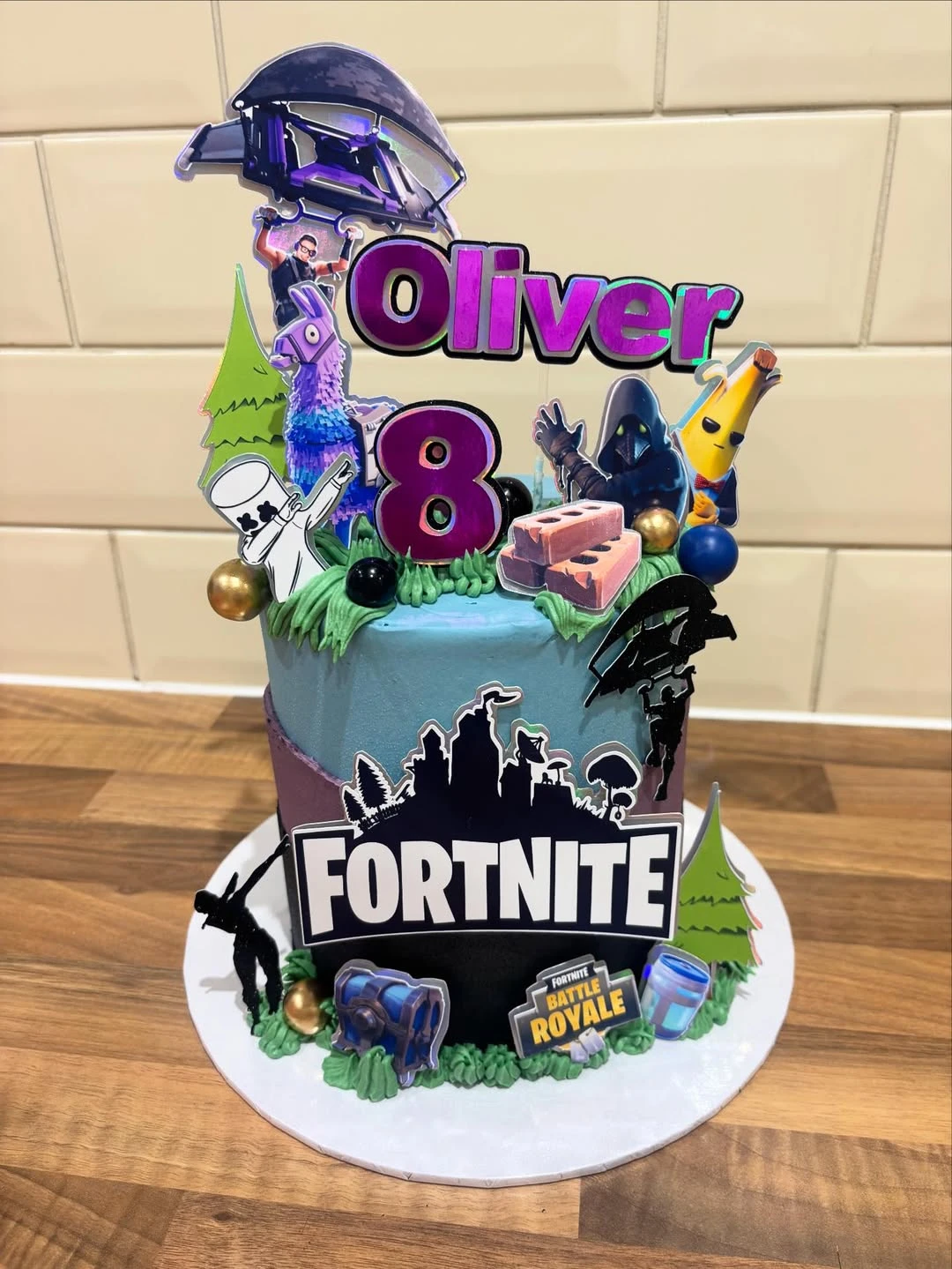 Layered Character Cake Toppers fortnite birthday party ideas
