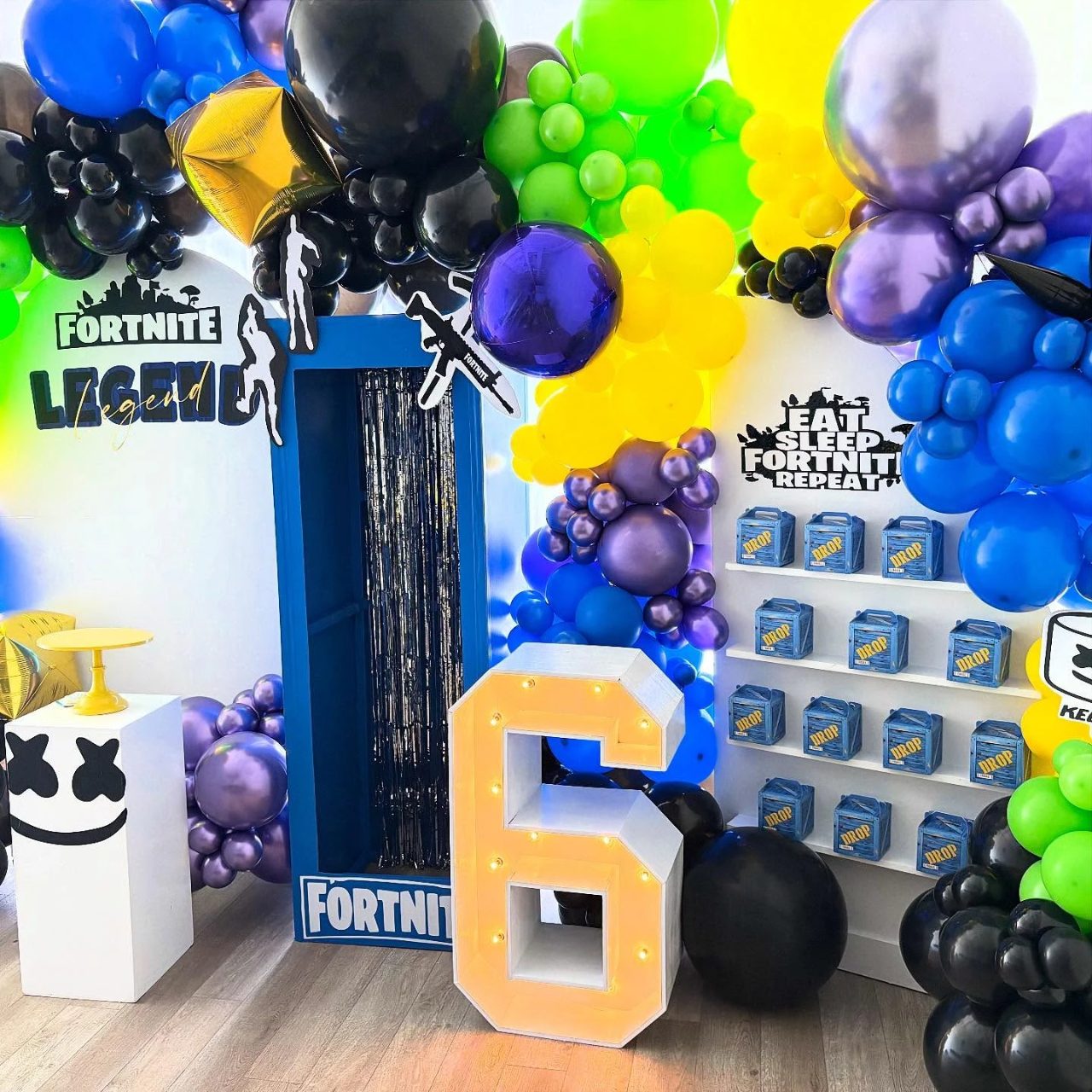 Supply Drop Prize Wall fortnite birthday party ideas