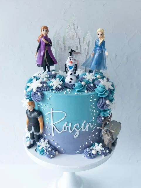 Lavender Frosting Character Scene frozen birthday cake