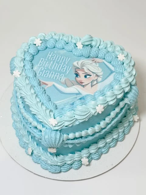 Heart Shaped Elsa Portrait frozen birthday cake
