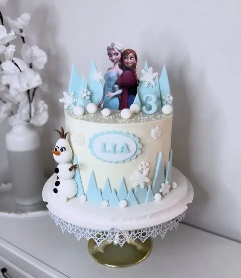 Sharp Geometric Mountain Peaks frozen birthday cake