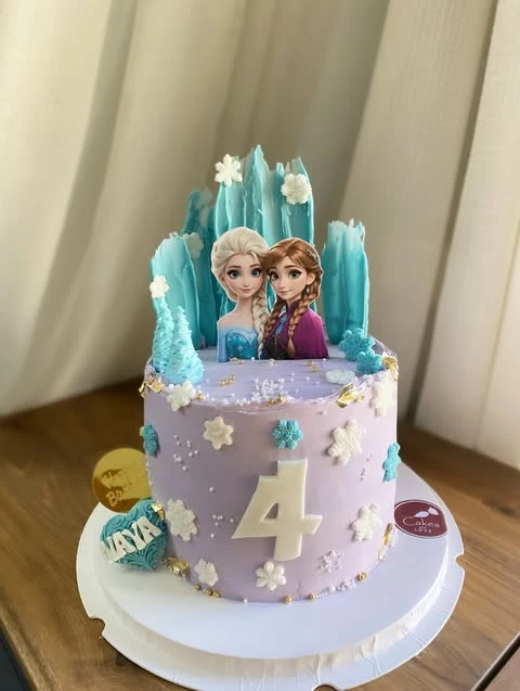 Lavender Ice Shard Layers frozen birthday cake