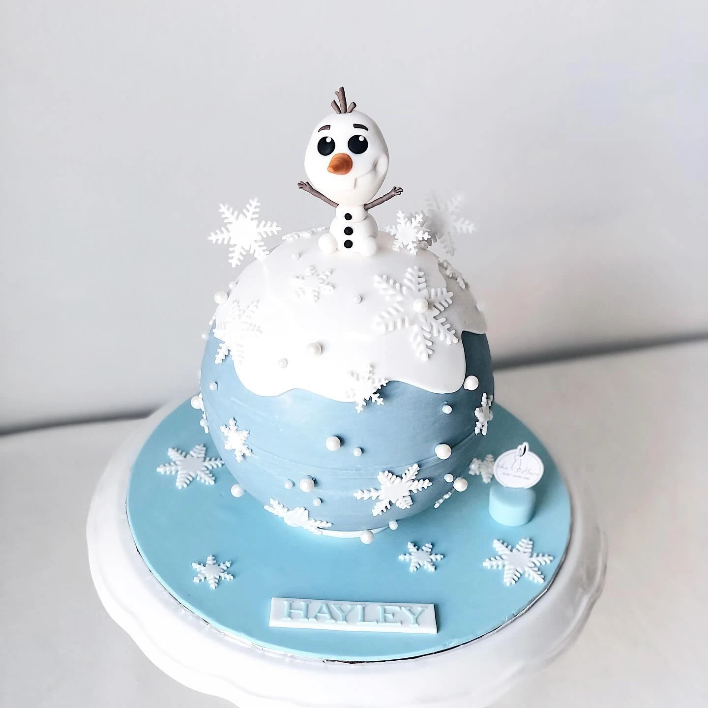 Snowball Sphere Cake frozen birthday cake