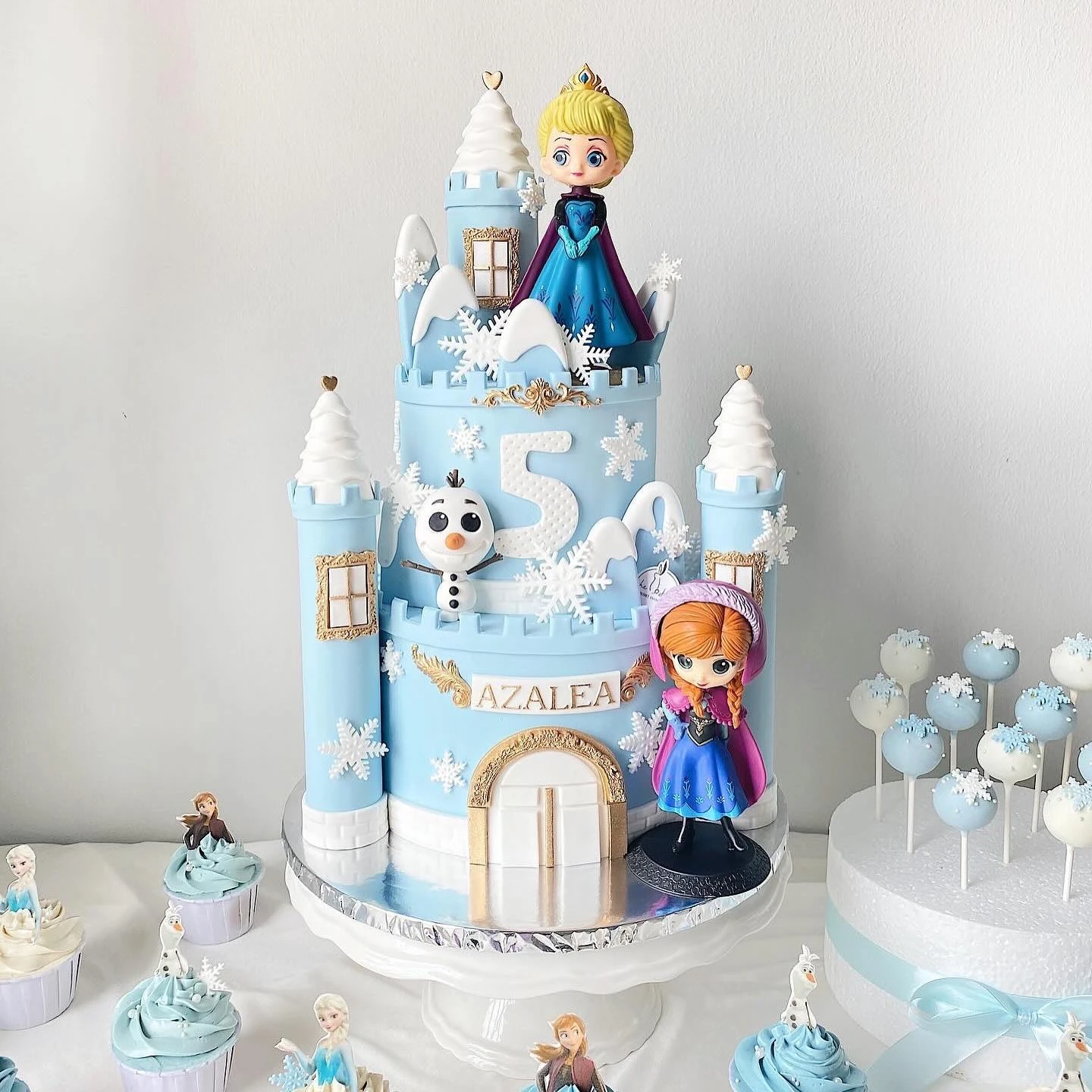Towered Palace Architecture frozen birthday cake
