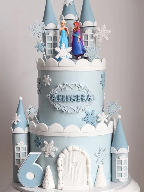 Tiered Royal Fortress Design frozen birthday cake