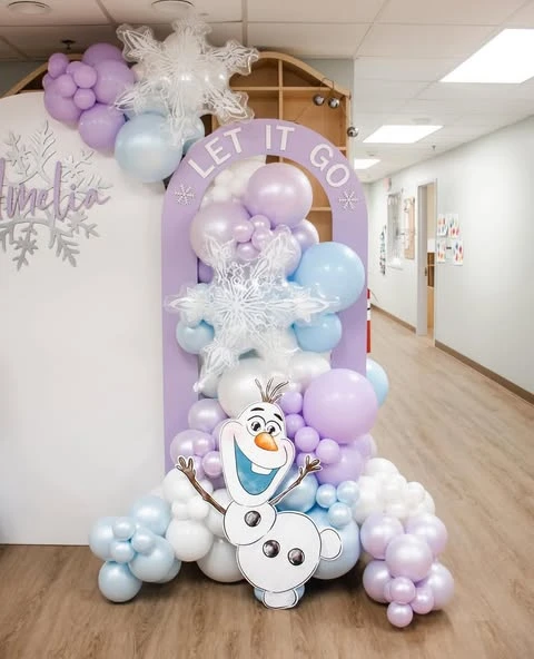 Lavender Character Archway frozen birthday party ideas