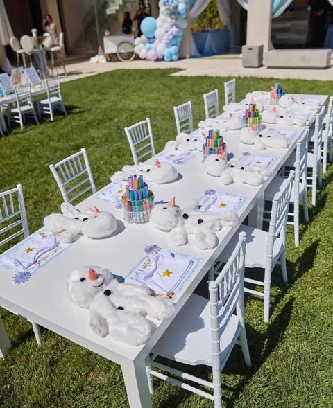 Plush Snowman Craft Station frozen birthday party ideas
