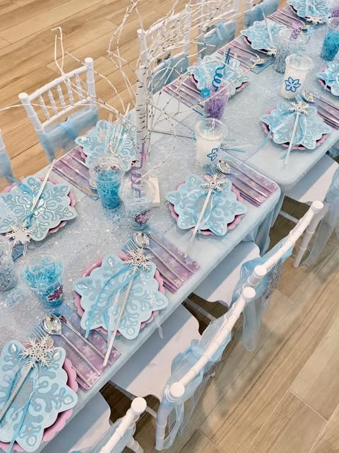 Crystalline Tabletop Decor frozen birthday party ideas