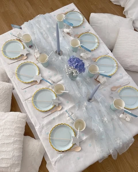 Snowflake Picnic Seating frozen birthday party ideas
