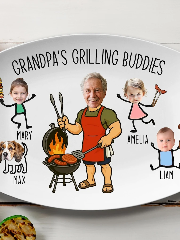 Personalized Grilling Platters grandpa fathers day gifts from kids