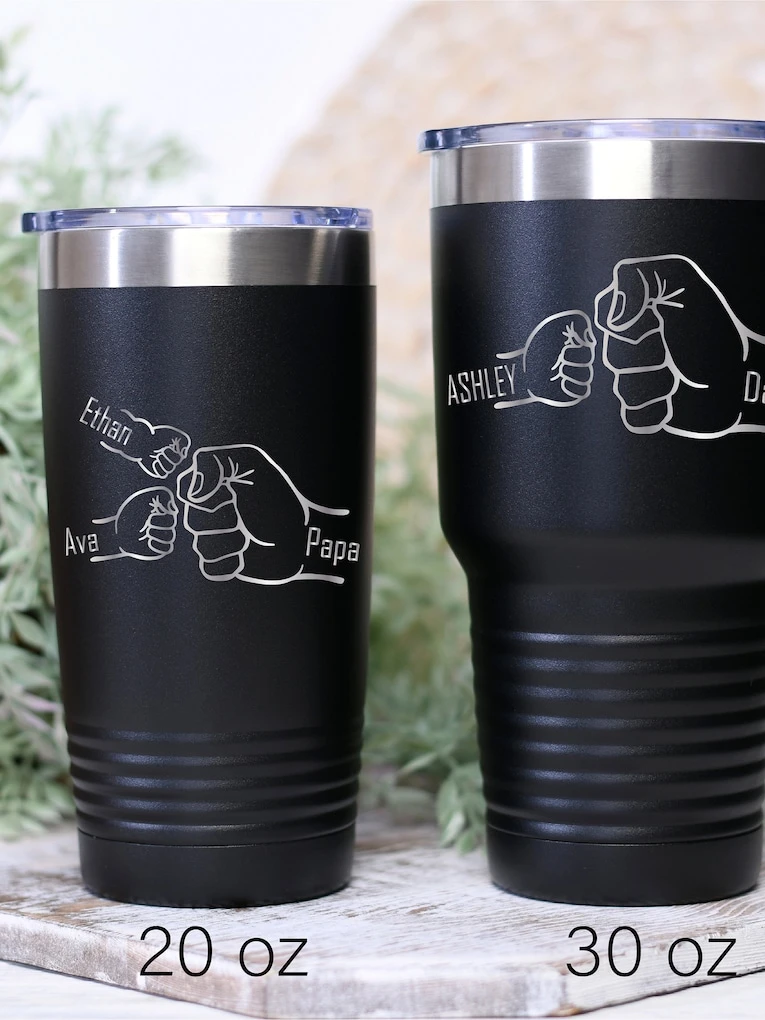 Custom Fist Bump Tumblers grandpa fathers day gifts from kids