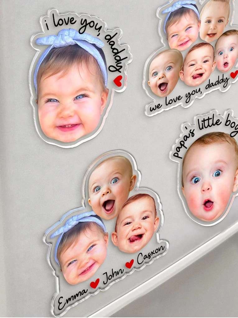 Acrylic Face Magnets grandpa fathers day gifts from kids