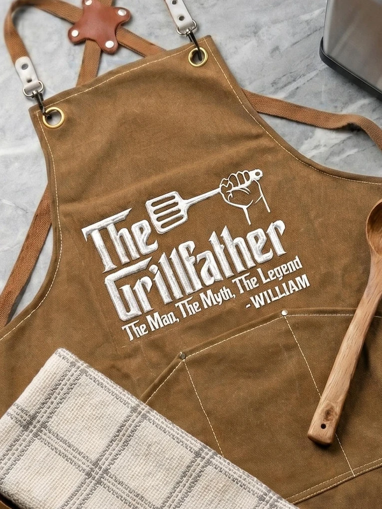 Custom Grillmaster Apron grandpa fathers day gifts from kids