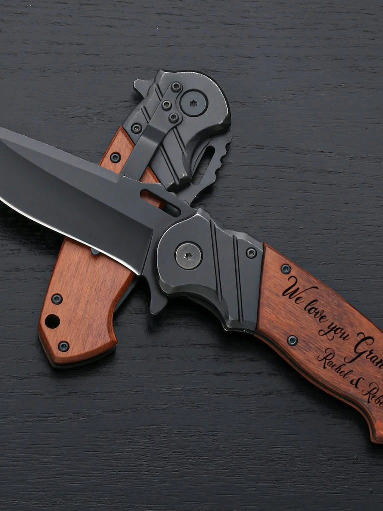 Engraved Outdoor Pocket Knife grandpa fathers day gifts from kids