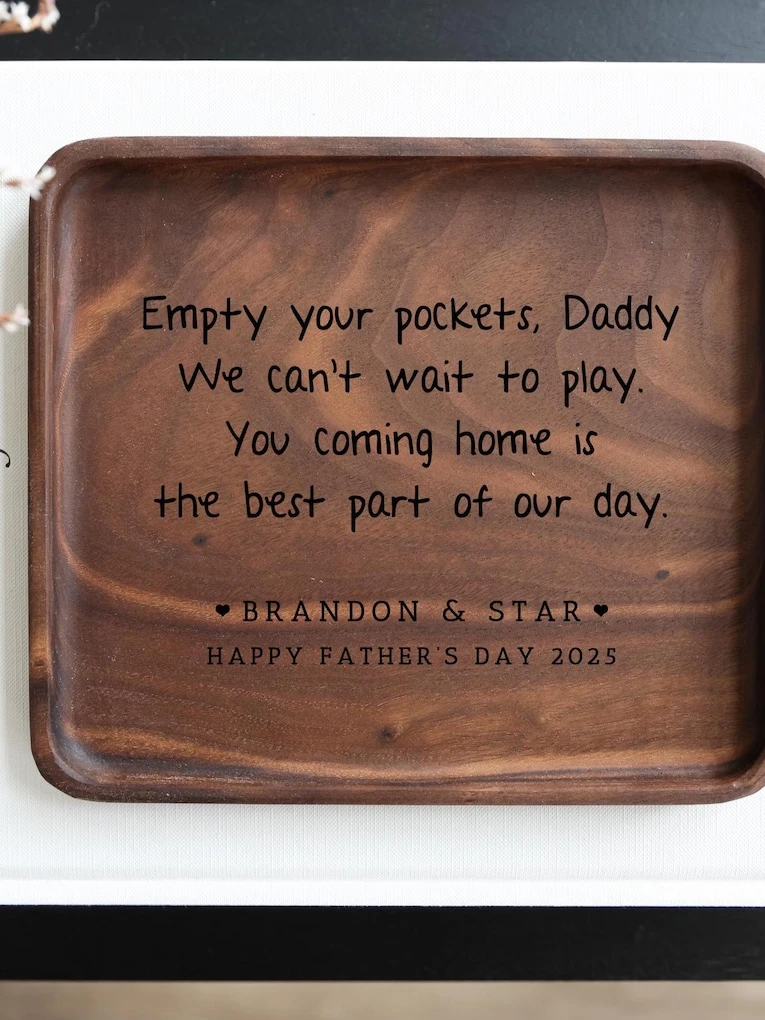 Custom Wooden Valet Tray grandpa fathers day gifts from kids