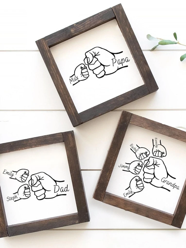 Fist Bump Line Art grandpa fathers day gifts from kids