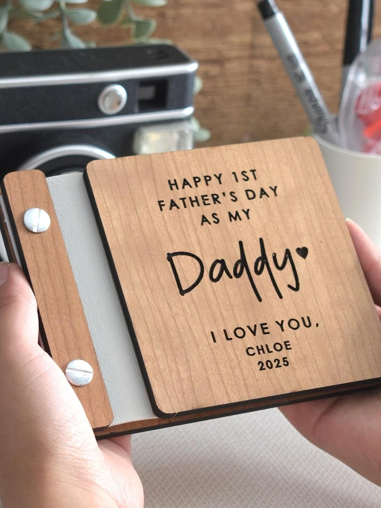 Engraved Wooden Memory Books grandpa fathers day gifts from kids