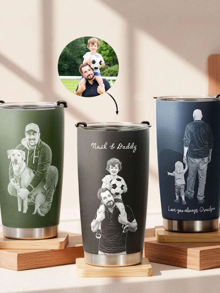 Custom Etched Tumblers grandpa fathers day gifts from kids