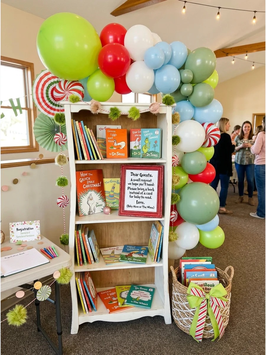 A collection of children's books for a baby's library.