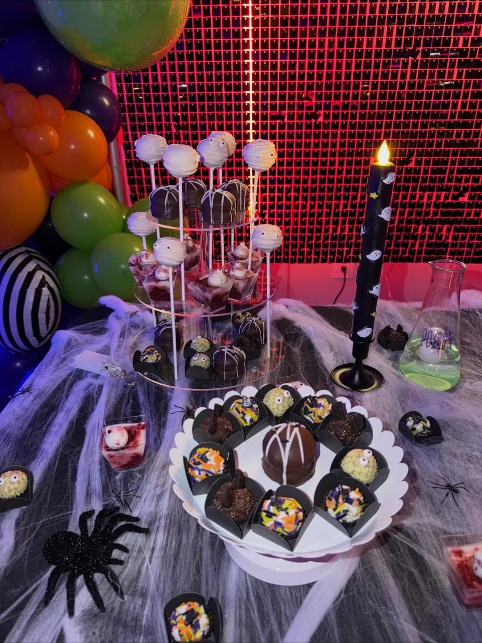 Tiered Monster Treat Display halloween birthday party for kids