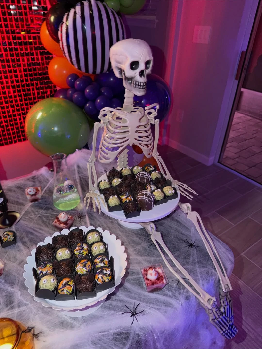 Tiered Monster Treat Display halloween birthday party for kids