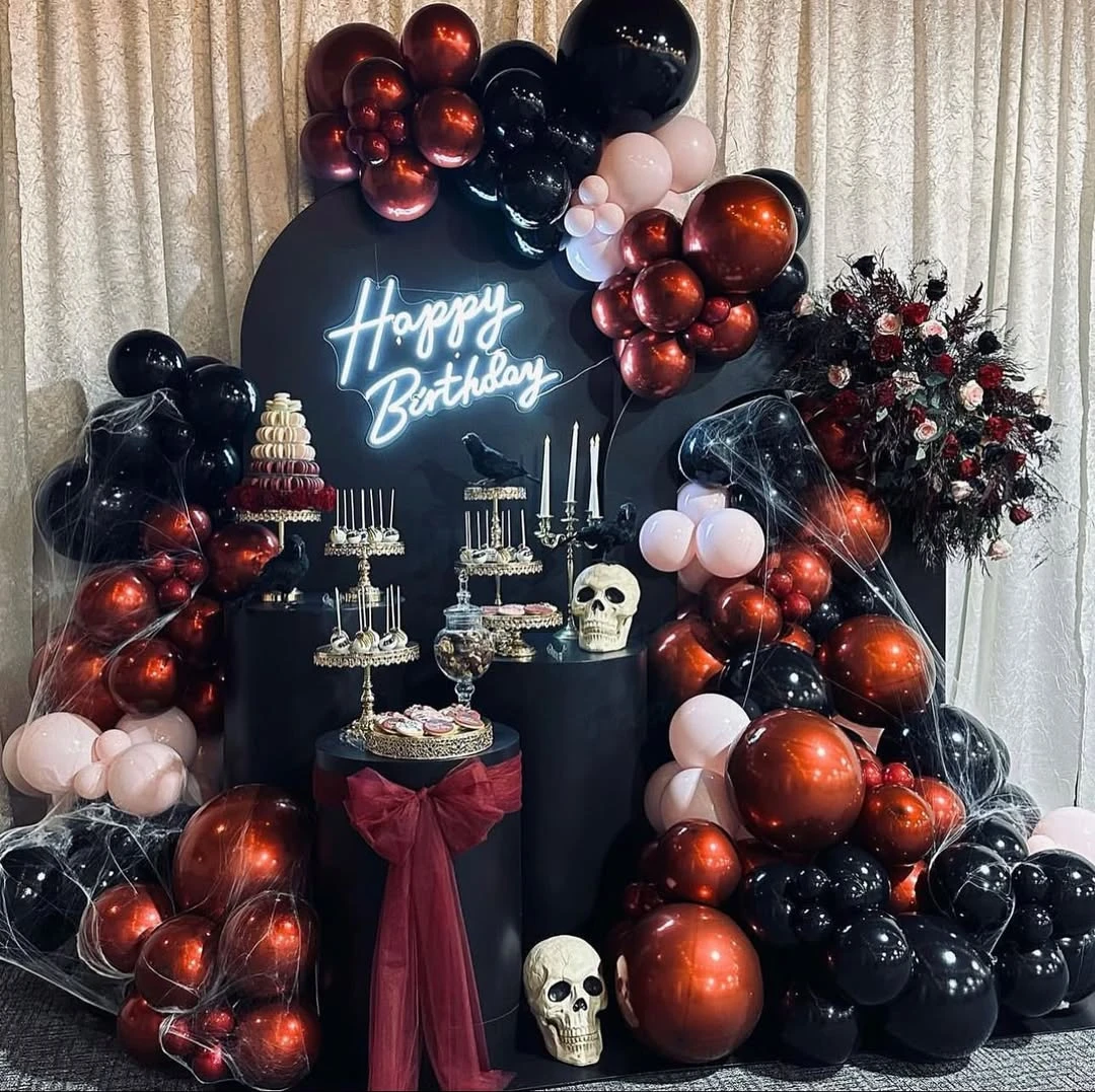 Neon Glow Backdrop Setup halloween birthday party for kids