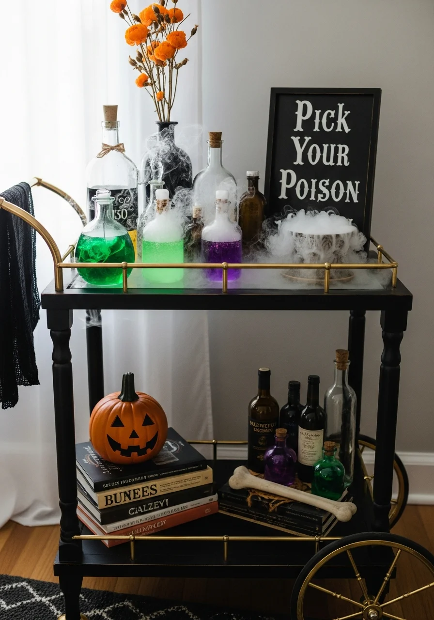 Apothecary Potion Bar Cart halloween house party