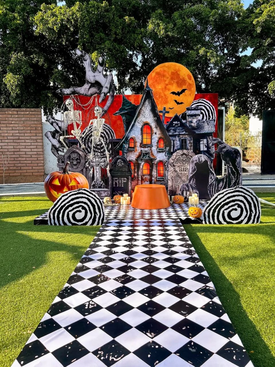 Graphic Entryway and Backdrop halloween house party