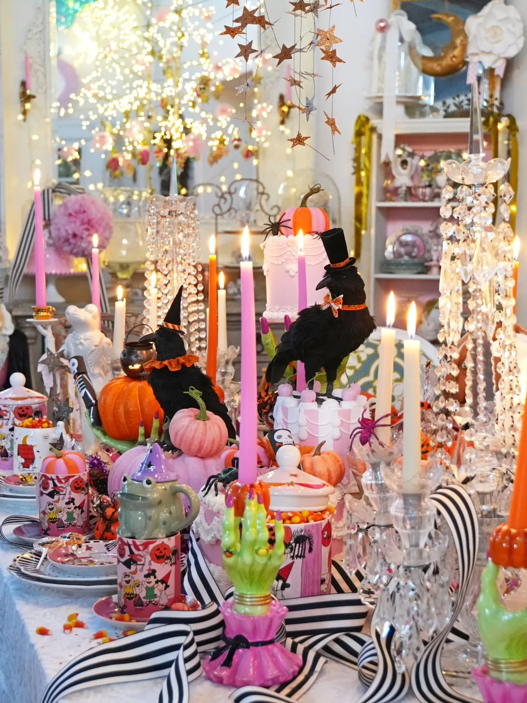 Whimsical Maximalist Tablescapes halloween house party