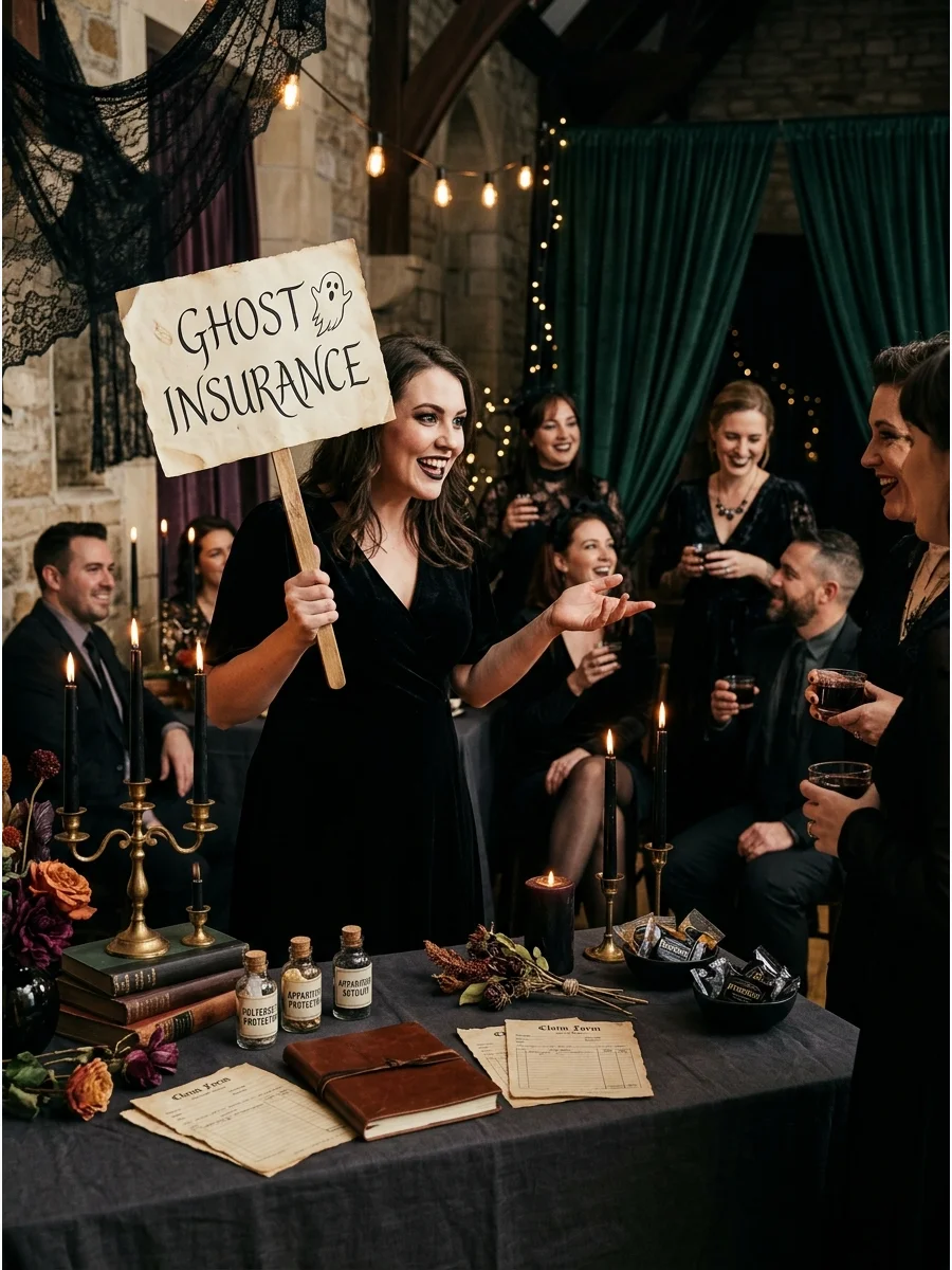 A guest performing a humorous fictional commercial.
