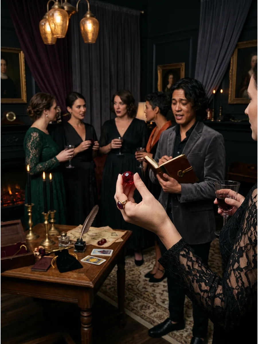 A guest participating in a secret role-playing game.