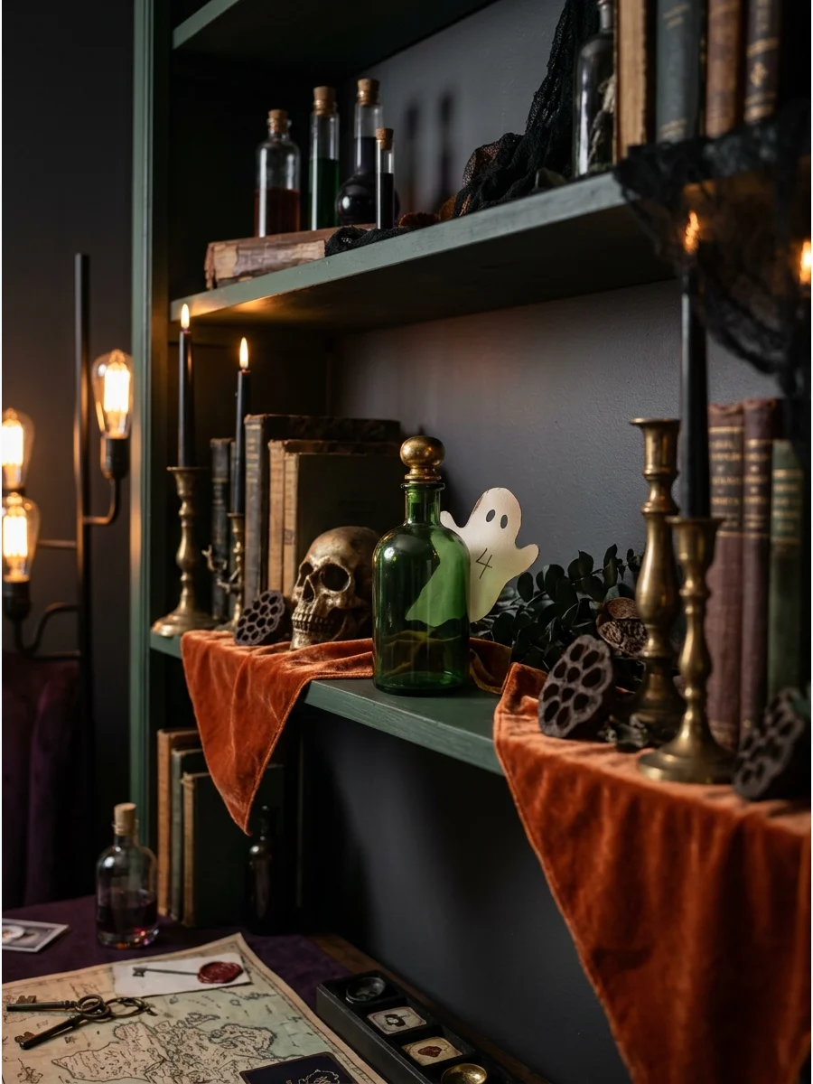 A small numbered ghost hidden among party decorations.
