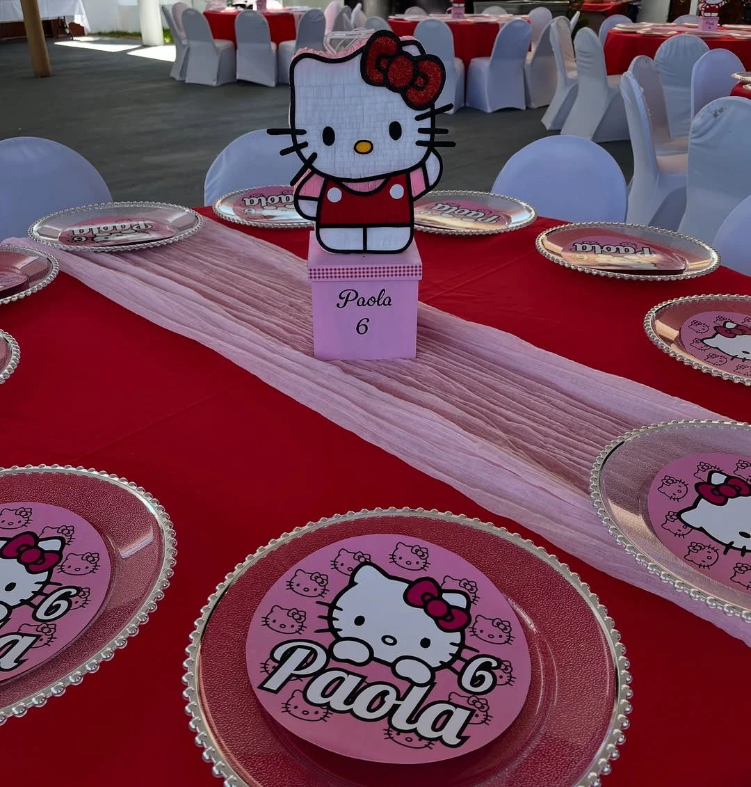 Custom Plate Inserts hello kitty birthday party ideas