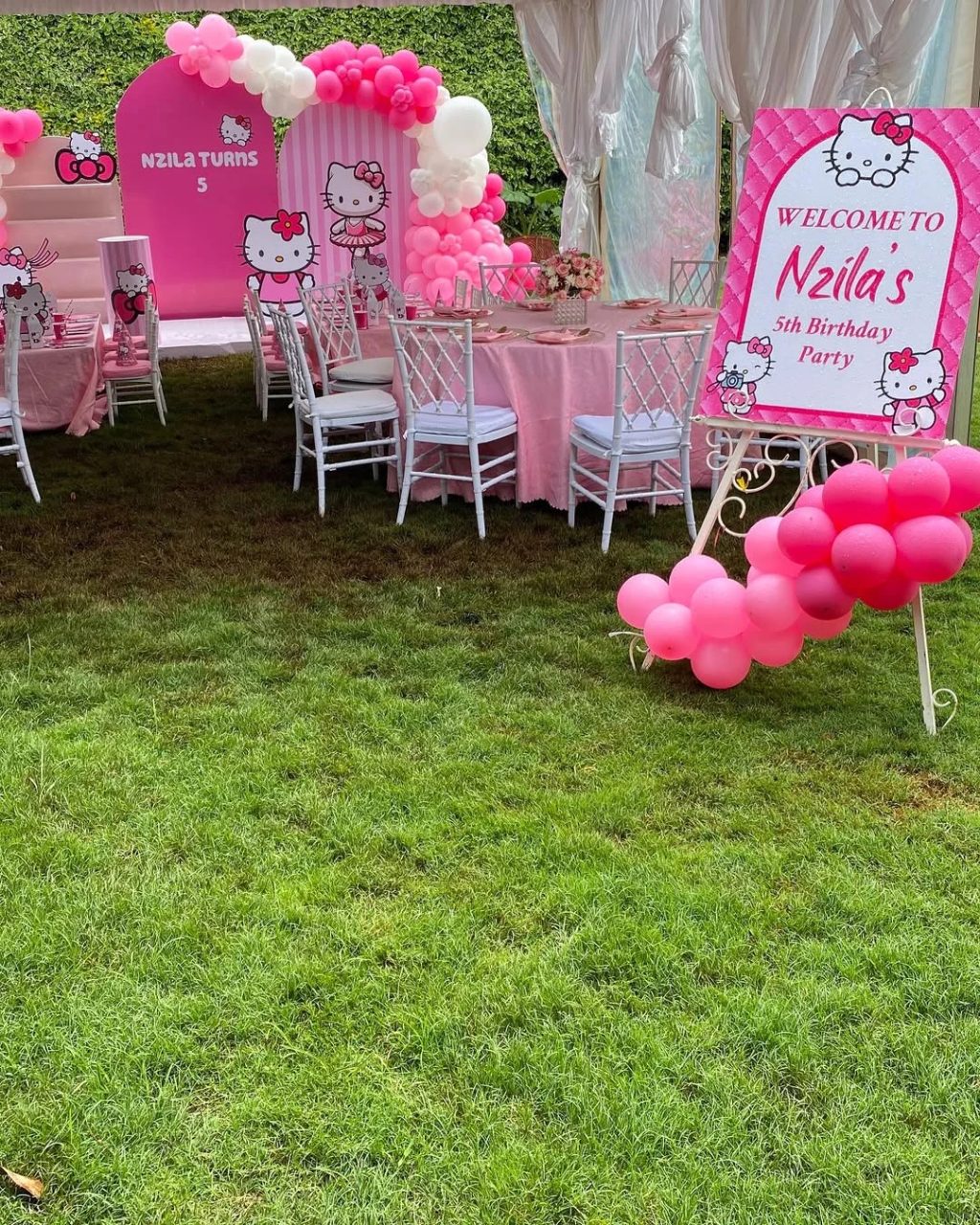 Easel Mounted Welcome Boards hello kitty birthday party ideas