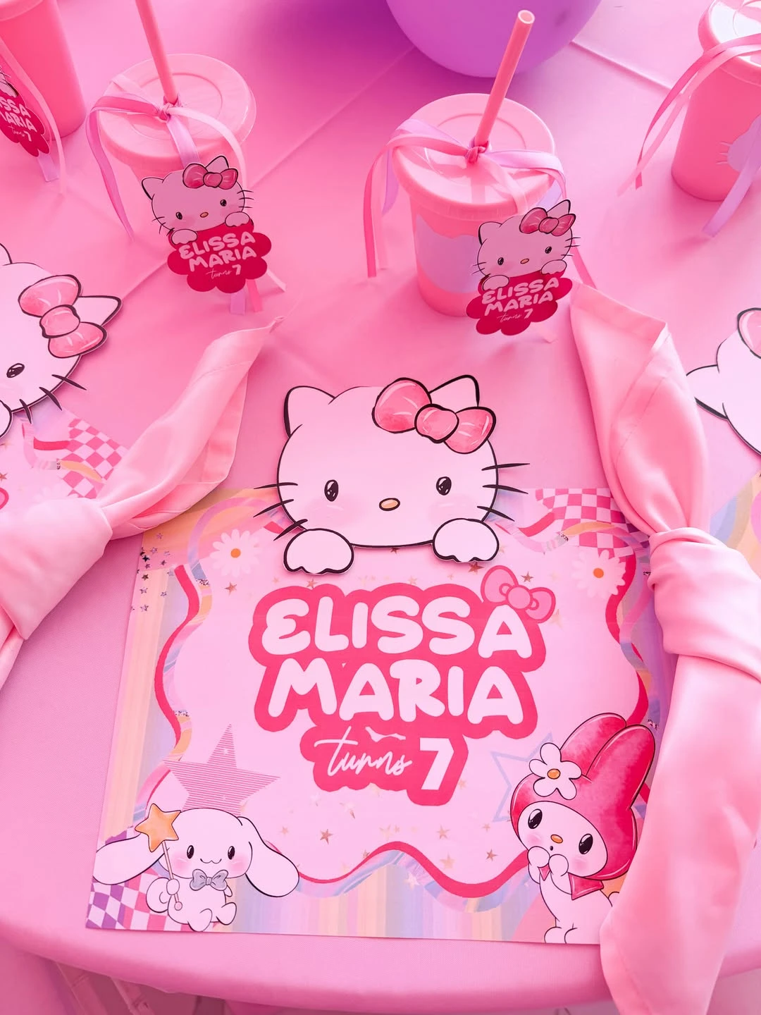 Personalized Sanrio Table Mats hello kitty birthday party ideas