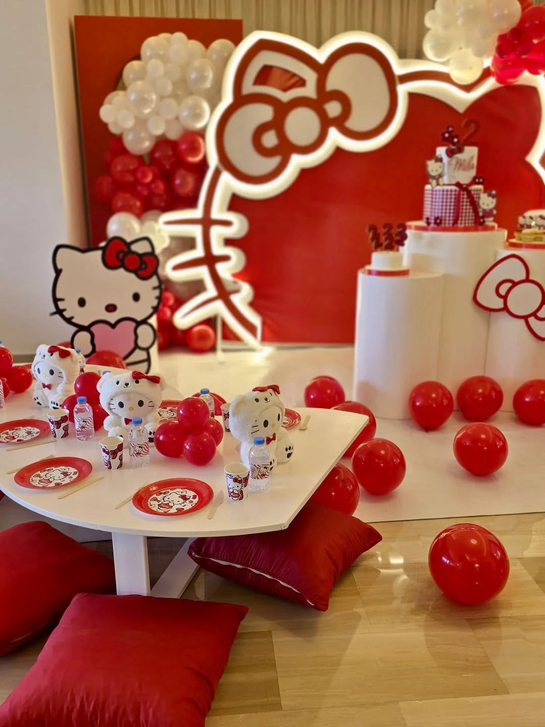 Red and White Picnic hello kitty birthday party ideas