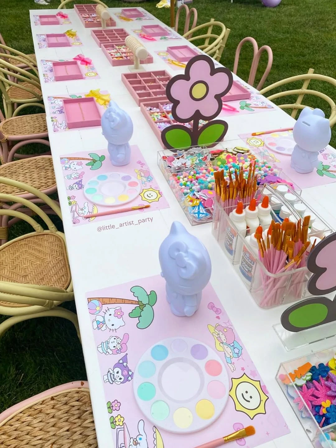 Ceramic Painting Station hello kitty birthday party ideas