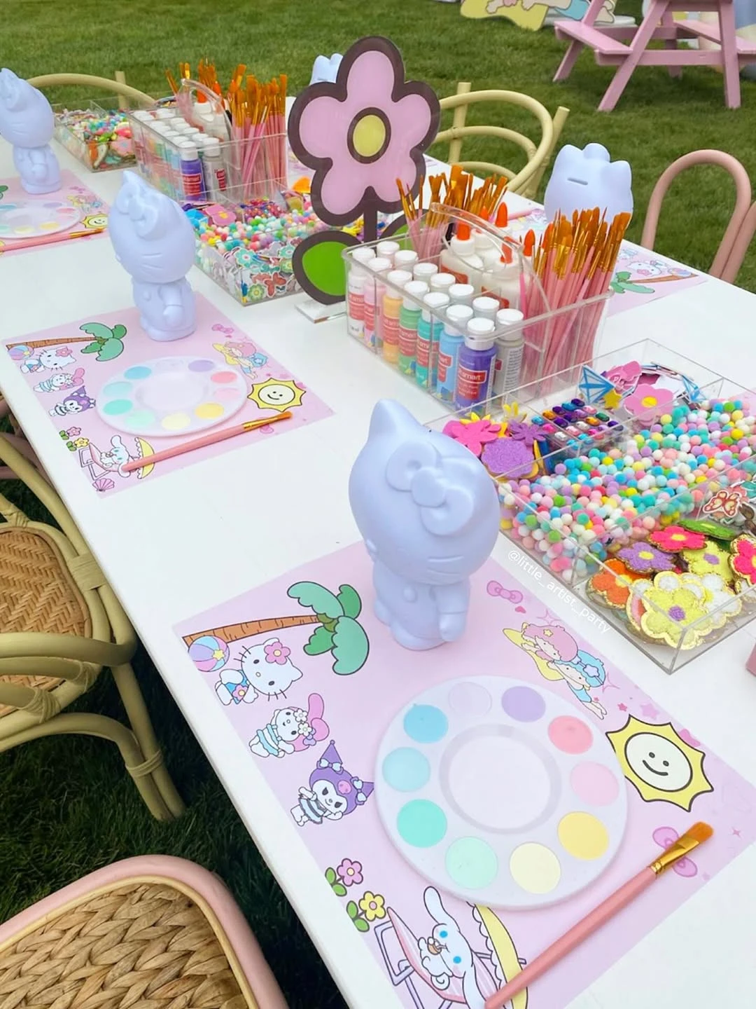 Ceramic Painting Station hello kitty birthday party ideas