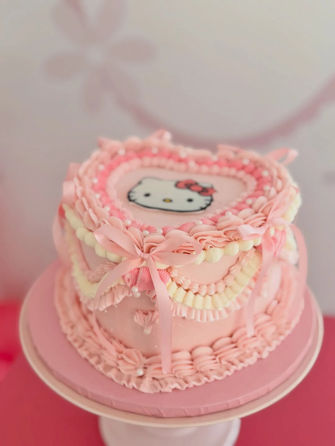 Ruffled Heart Cake Design hello kitty birthday party ideas