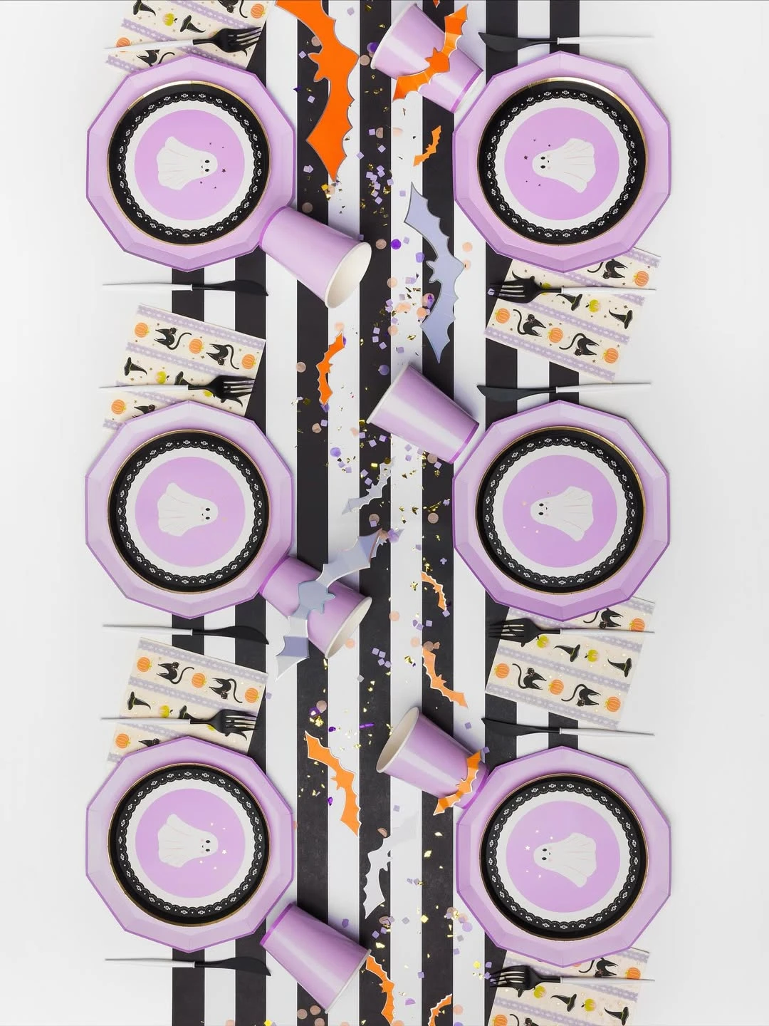 Pastel Ghost Table Setting kids halloween party