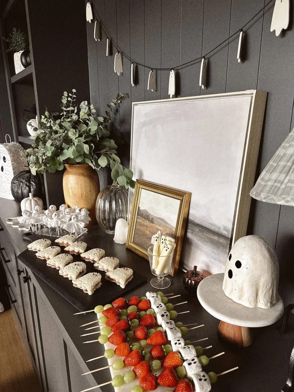 Ghostly Fruit and Sandwich Bar kids halloween party