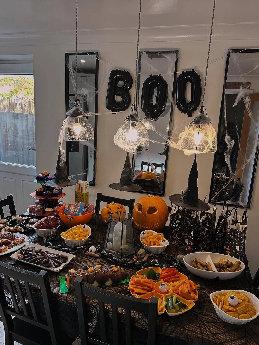 Spooky Spiderweb Dining Table kids halloween party