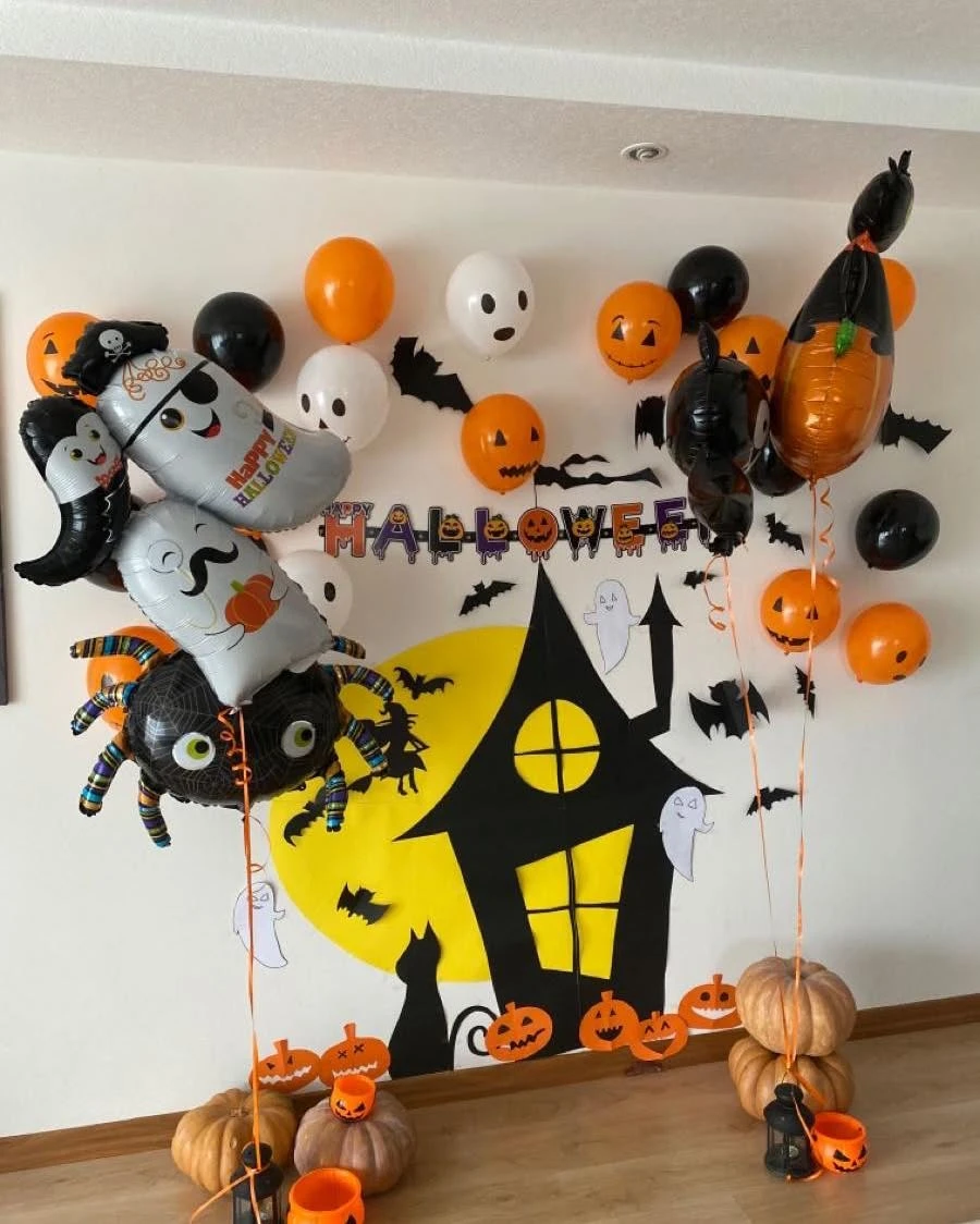 Paper Silhouette Wall Display kids halloween party